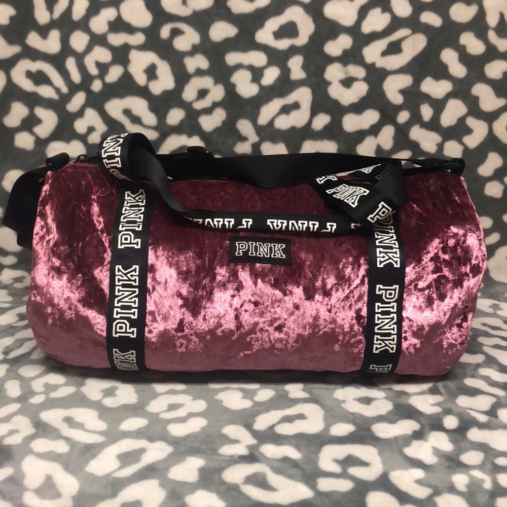 Vs pink velvet duffle bag
